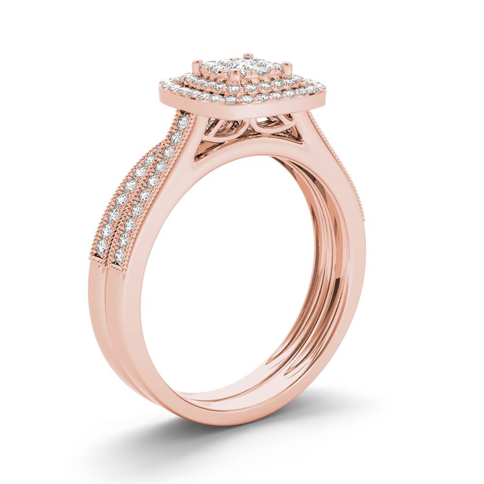 Szjinao Classic Rose Gold Color Wedding Rings for Women Men Solid 925 Sterling Silver Ring Sets Bohemia CZ Diamant Fine Jewelry