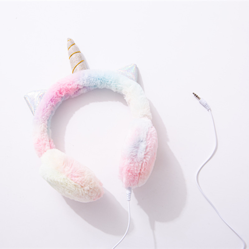 JINSERTA Unicorns Headphone Wired Kids Earphone Warm Music Headset with 3.5mm Jack for Smartphone PC Boys Girls Birthday Gift