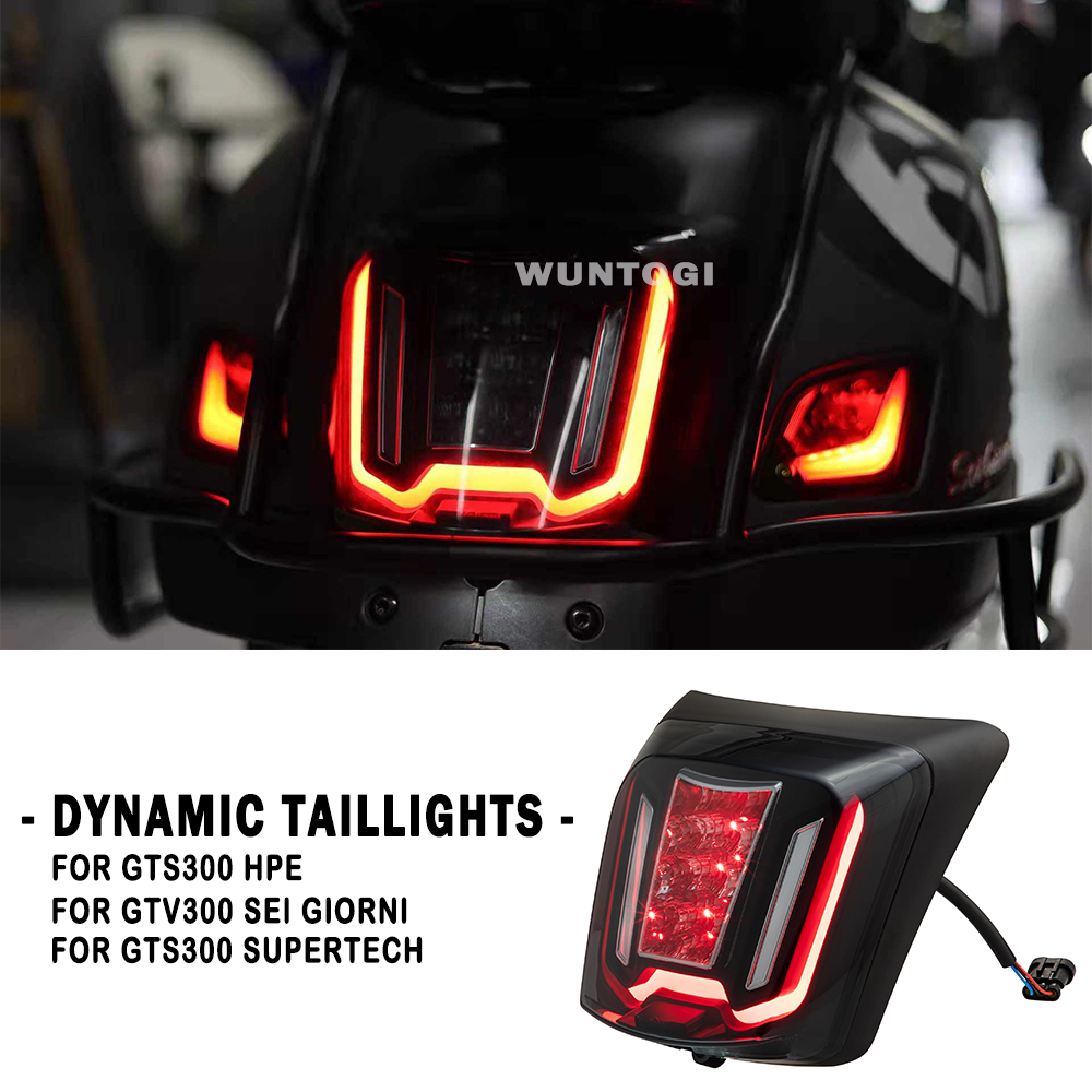 Dynamic LED Tail Light Rear Lamp Taillight For Vespa GTS300 HPE GTS 300 Supertech GTV300 GTV 300 Sei Giorni Motorcycle LED Light