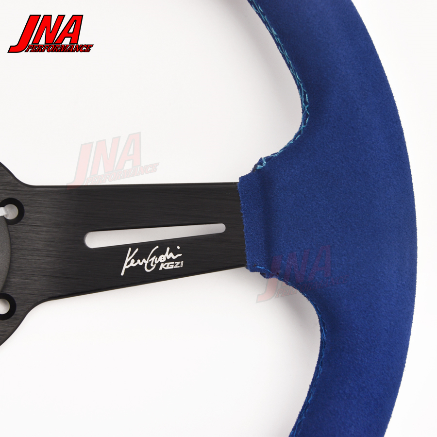 3 Color Stitching Greddy Steering Wheel Blue Suede Leather Classic JDM Racing Steering Wheel PC-ST19