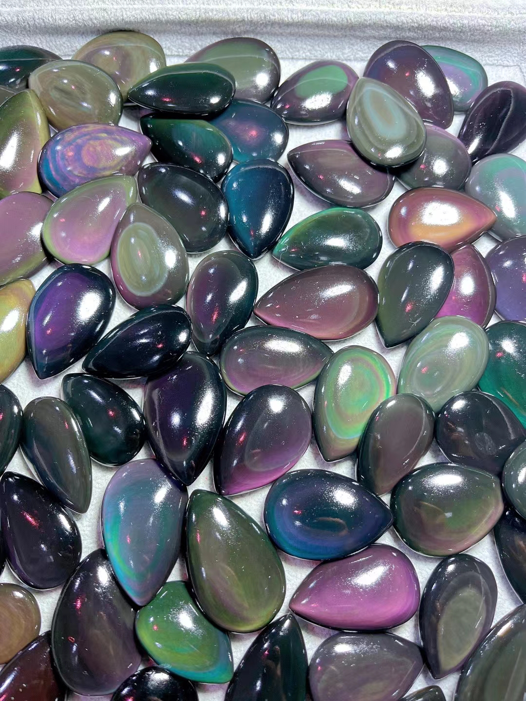 70mm Rainbow Obsidian Necklace Pendant Water Drop Natural Gemstone Jewelry Pendants For Woman For Man For Gift Wholesale !