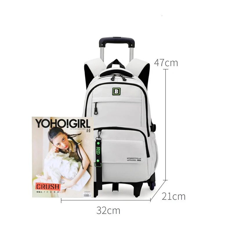 School Bag with wheels Rolling Backpack for boy Kids Student Wheeled Backpack Trolley School Bag Travel Trolley backpack Luggage 240621