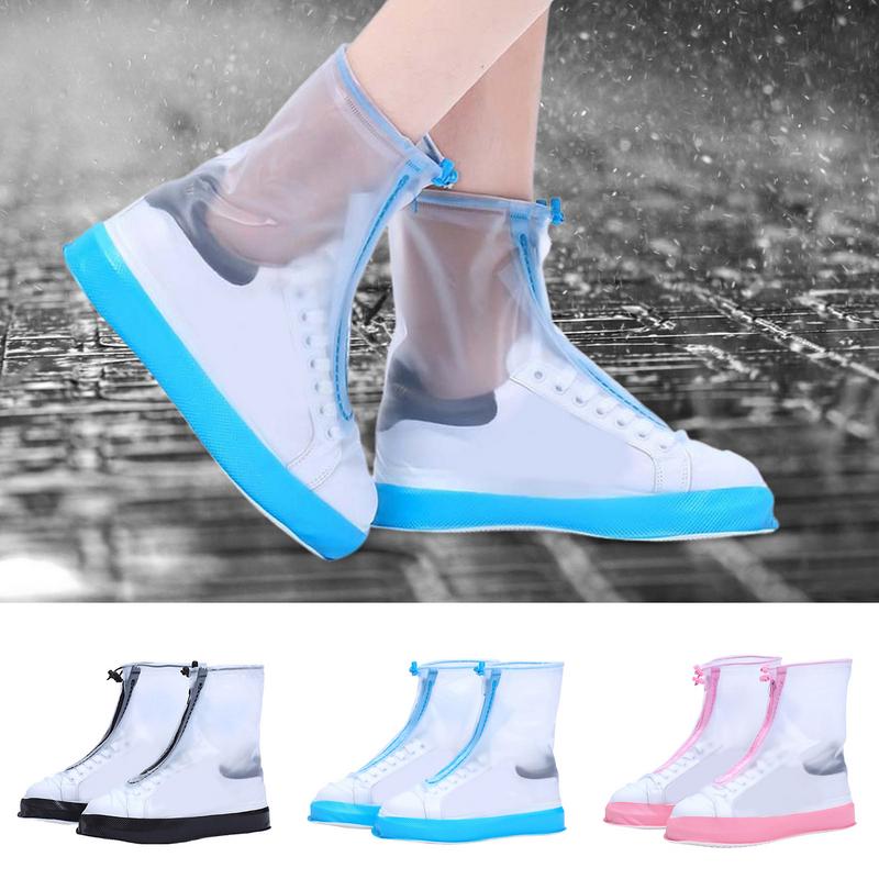 Waterproof Shoe Covers Rain Boots Pads With Zipper Outdoor Rainy Day Sneakers Protector Reusable Foldabl Rain Shoe Protector