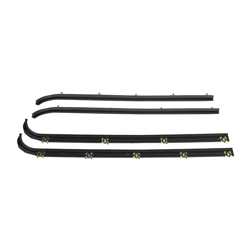 E7TZ1521452A E7TZ1521453A 4PCS Door Window Seal Belt Weather Strip Weatherstrip Kit For Ford 1987-1997 F150 F250 F350 Black