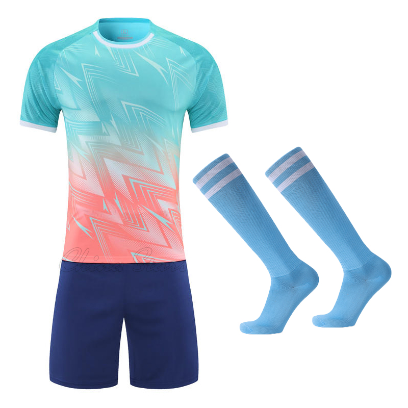 Men Soccer Jerseys Sets 2022 Boys Girls Football Shirts Sportswear Youth Kids Football Training Uniforms Tracksuits with Socks