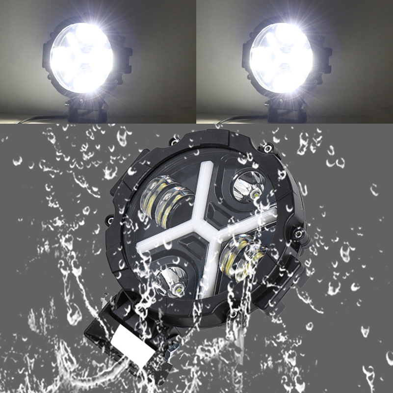2xSide Shooter LED Lights 7 inch Led Work Spotlight 45W LED car Driving light Fog Lights for Boat Trucks Jeep ATV SUV 6500K
