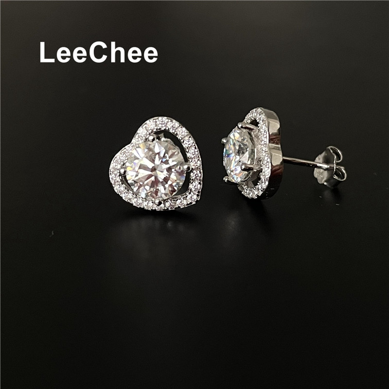Moissanite Sted Earring 1CT 6.5MM VVS Lab Diamond Fine Jewelry for Women Wedding Party Anniversary Gift Real 925 Sterling Silver