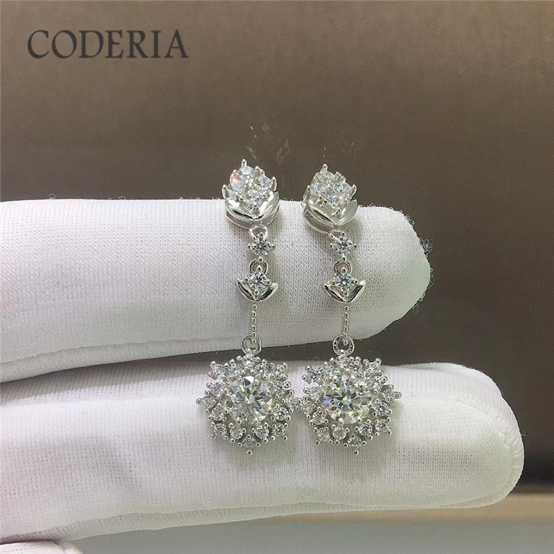 1 Carat GRA Moissanite Lucky Compass Pendant Earrings 100% 925 sterling silver D color VVS ultra white Diamond earrings Jewelry