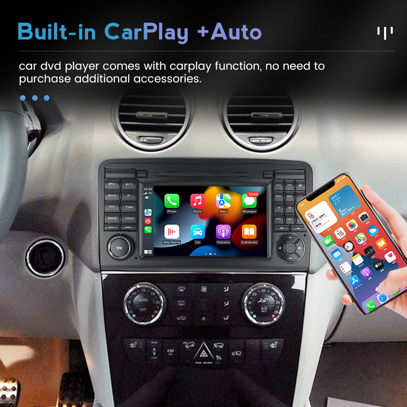 2+32G Carplay 2Din Android 12 For Mercedes ML W164 X164 ML350 ML300 GL500 ML320 ML280 GL350 Car Radio Stereo GPS Navigation
