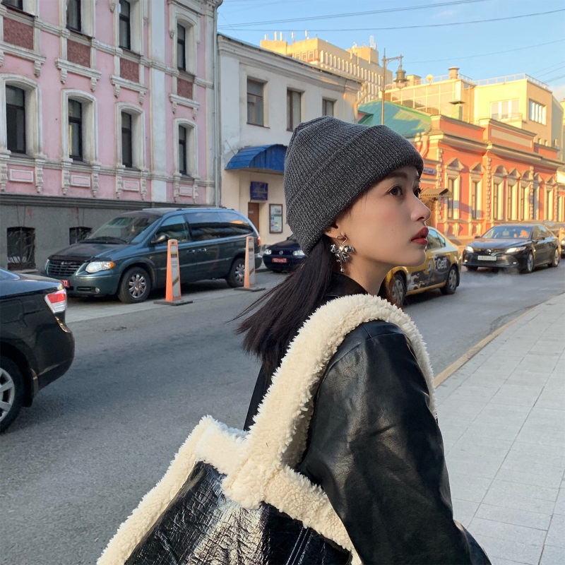 Women Men Reflective Knitted Beanie Hat Winter Warm Night Running Cycling High Visibility Safety Harajuku Hip Hop Cuffed Cap