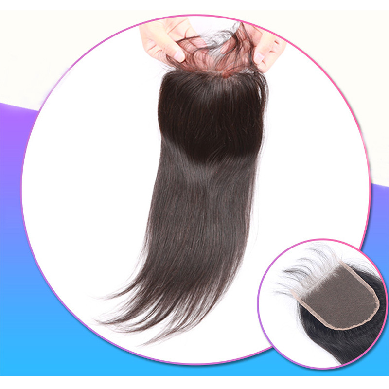 Brazilian Peruvian Indian 100% Human Hair HD 5X5 Lace Closure Silky Straight Free Part 12-24inch Natural Color Pre Plucked