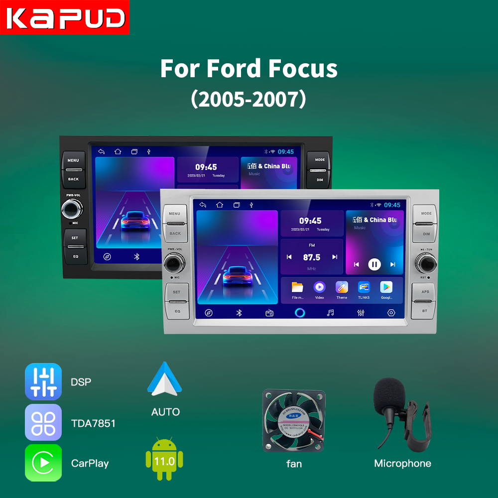 Kapud 8" Android 11 Car Radio Multimedia Player Stereo For Ford Focus 2 Kuga Fiesta Mondeo 4 C-Max Carplay Navi BT GPS Wifi