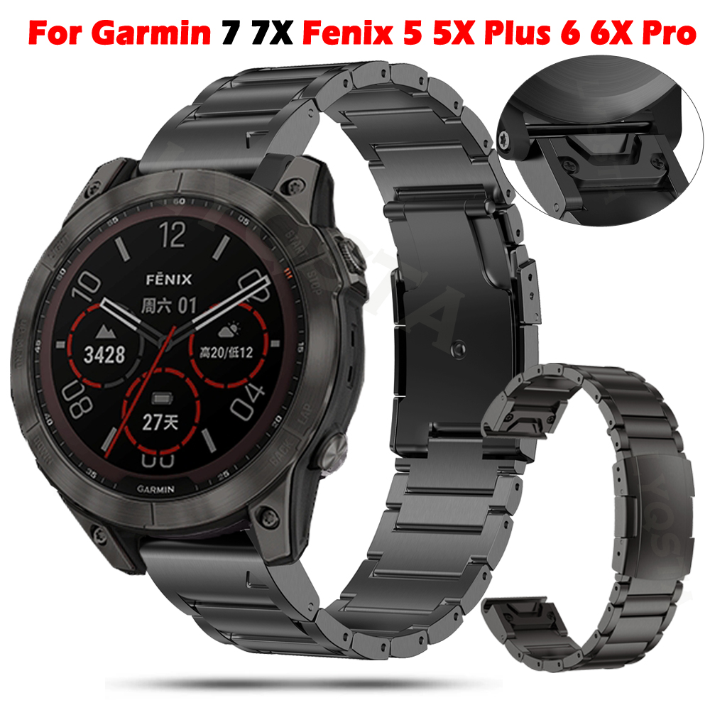 22 26MM Titanium Metal Quick Release Watch Band Strap For Garmin Fenix 7 7X 6X 6 Pro 5X 5 Plus 3HR/Descent Mk1 935 Epix Bracelet