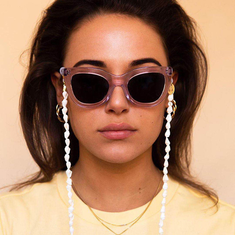 White Small Conch Shell Reading Glasses Chain Sunglasses Eyewears Cord Holder Neck Strap Rope Necklace Eyeglass String Lanyard