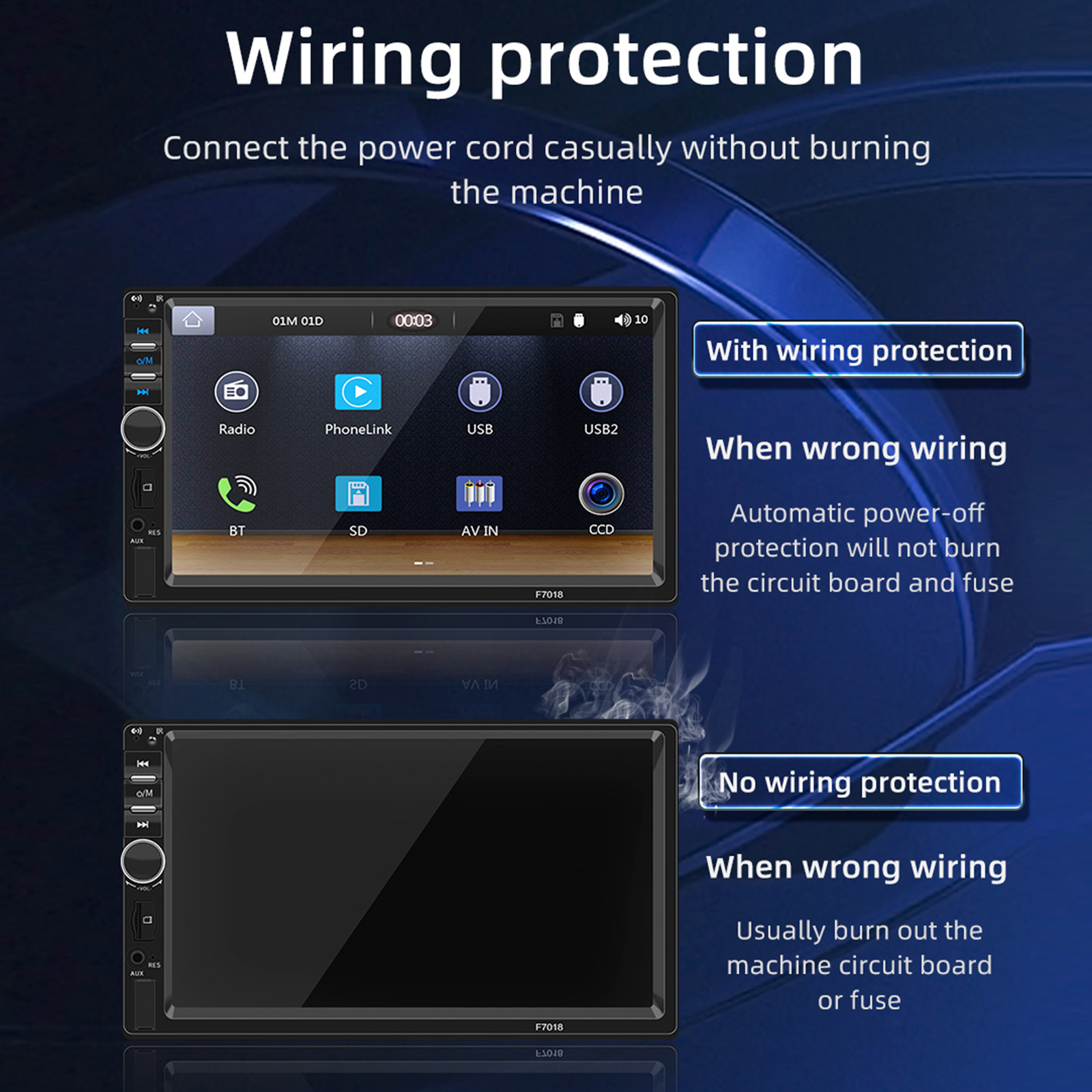 2Din 7018C Car MP5 Player 7 Inch Multimedia Video Player Universal Auto Stereo GPS MAP CarPlay Android Auto Car Radio