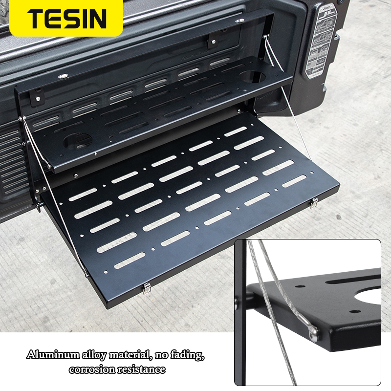 TESIN Tailgate Table Rear Door Foldable Shelf Storage Rack Bracket Off-Road Travel For Jeep Wrangler JL 2018 2019 2020 2021 2022