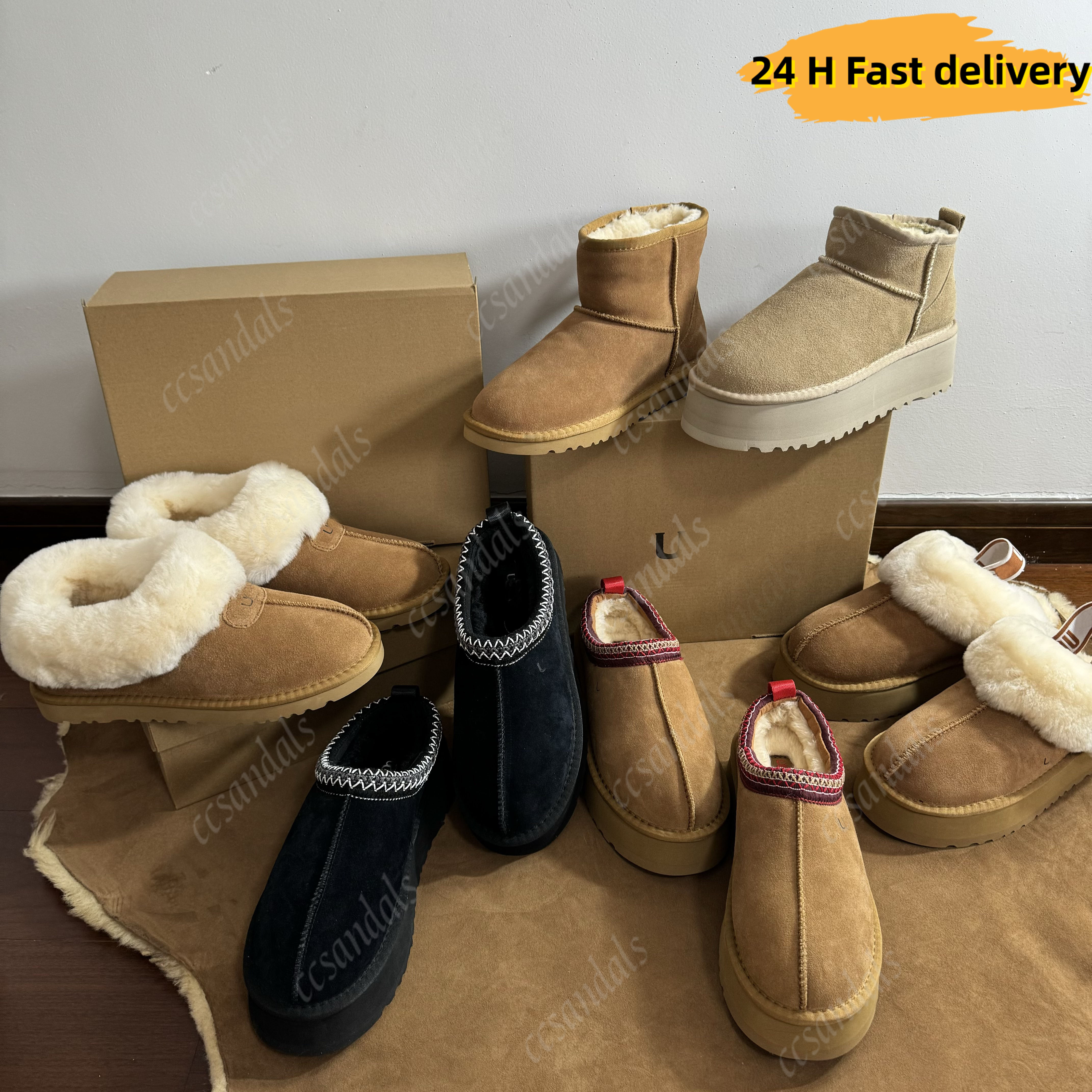 Designer tasman slippers women tasman boots Australia Sheepskin Winter fur keep warm boot designer mens womens ugglys uggslipper womens Boots Tazz Slippers