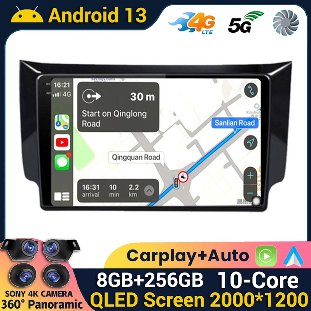 Android 13 Carplay Auto For Nissan Sylphy B17 Sentra 12 2012 2013 2014 2015 2016 2017 2018 Car Radio Stereo Multimedia Player BT