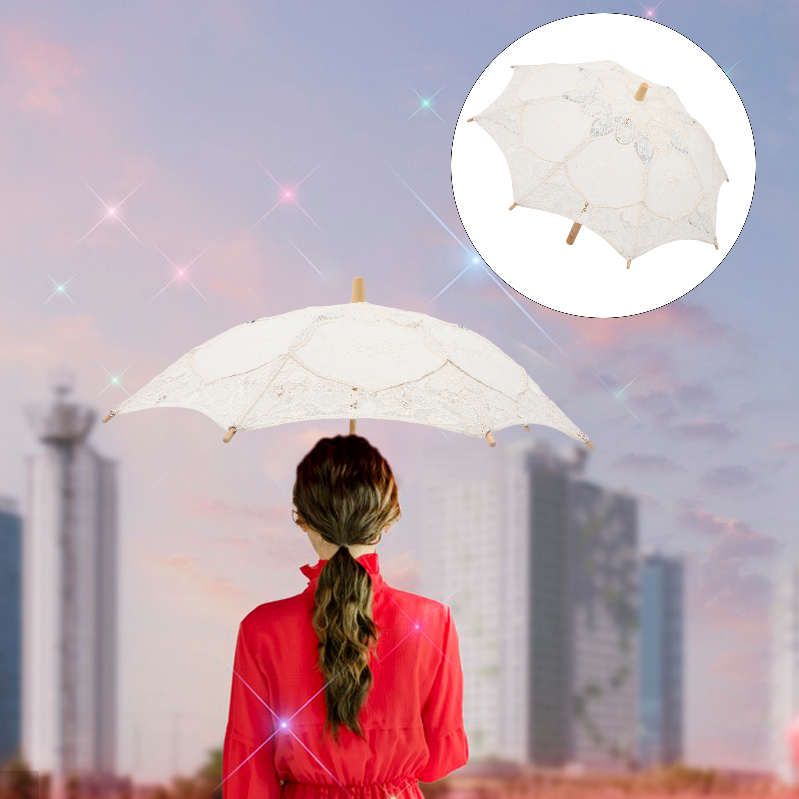 Wedding Costume Umbrella Cosplay Lace Umbrella Decor Lace Parasol Prop Photography Prop