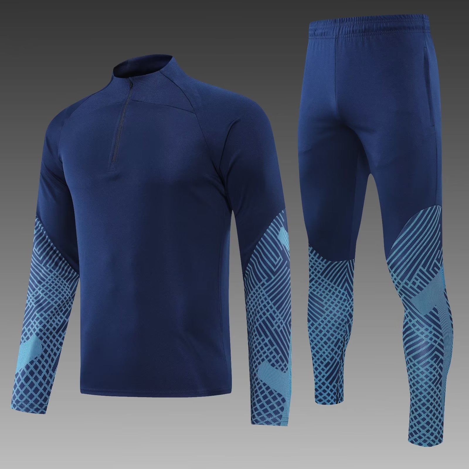 Autumn and Winter Football Jersey Set Men's Long Half Zip Long Sleeve Football Training Jersey Customized Team Kit for Sports Ga