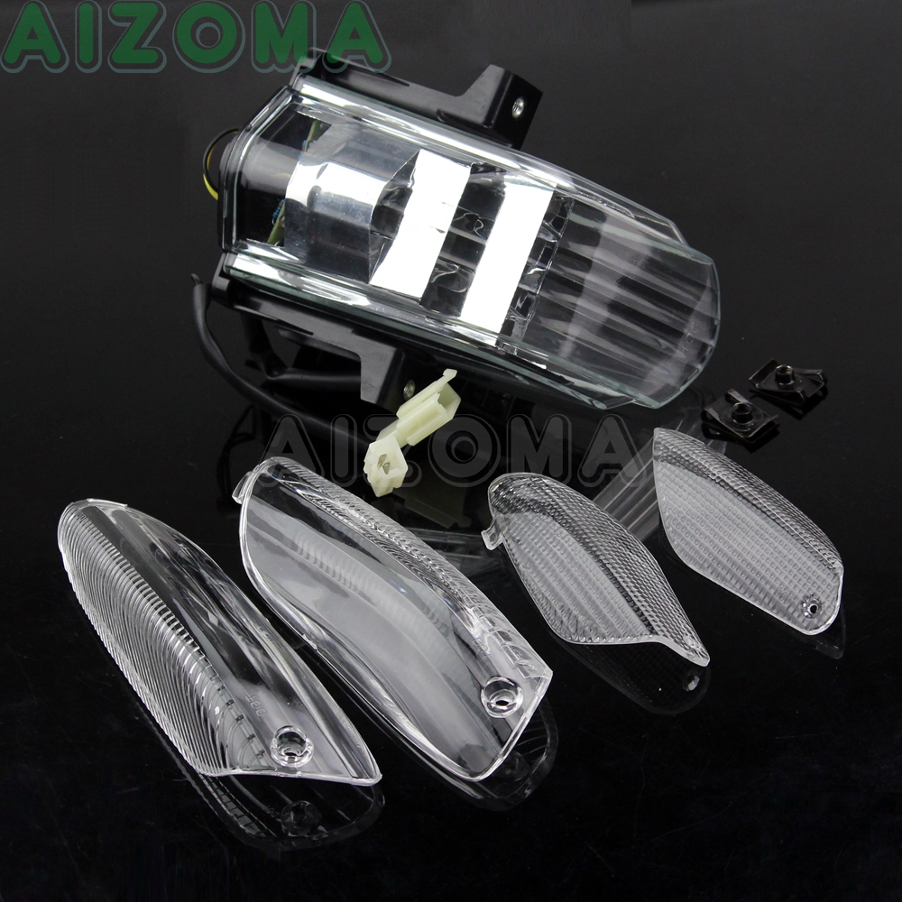 For Aprilia RSVR RSV1000R RSV 1000 R TUONO Factory 2006-10 Motorcycle Brake Taillight w/ License Plate Light + 4PCS Signal Lens