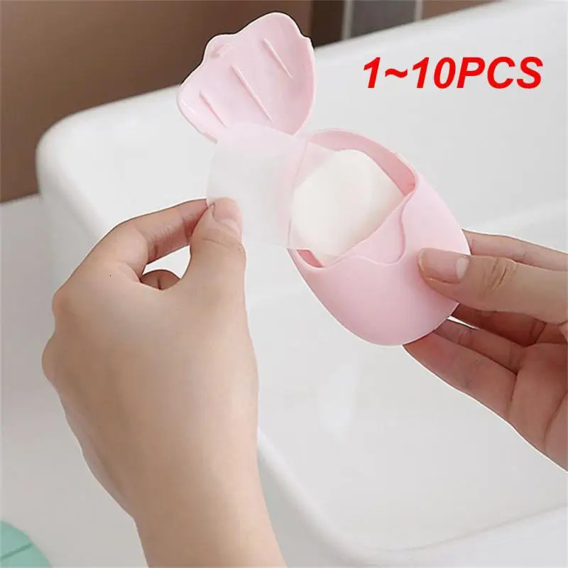 1~10PCS Portable Papers Soap Flowers Shape Disposable Papers Soap Sheets For Washing Hands Bath Kitchen Outdoor Travel Camping o240629