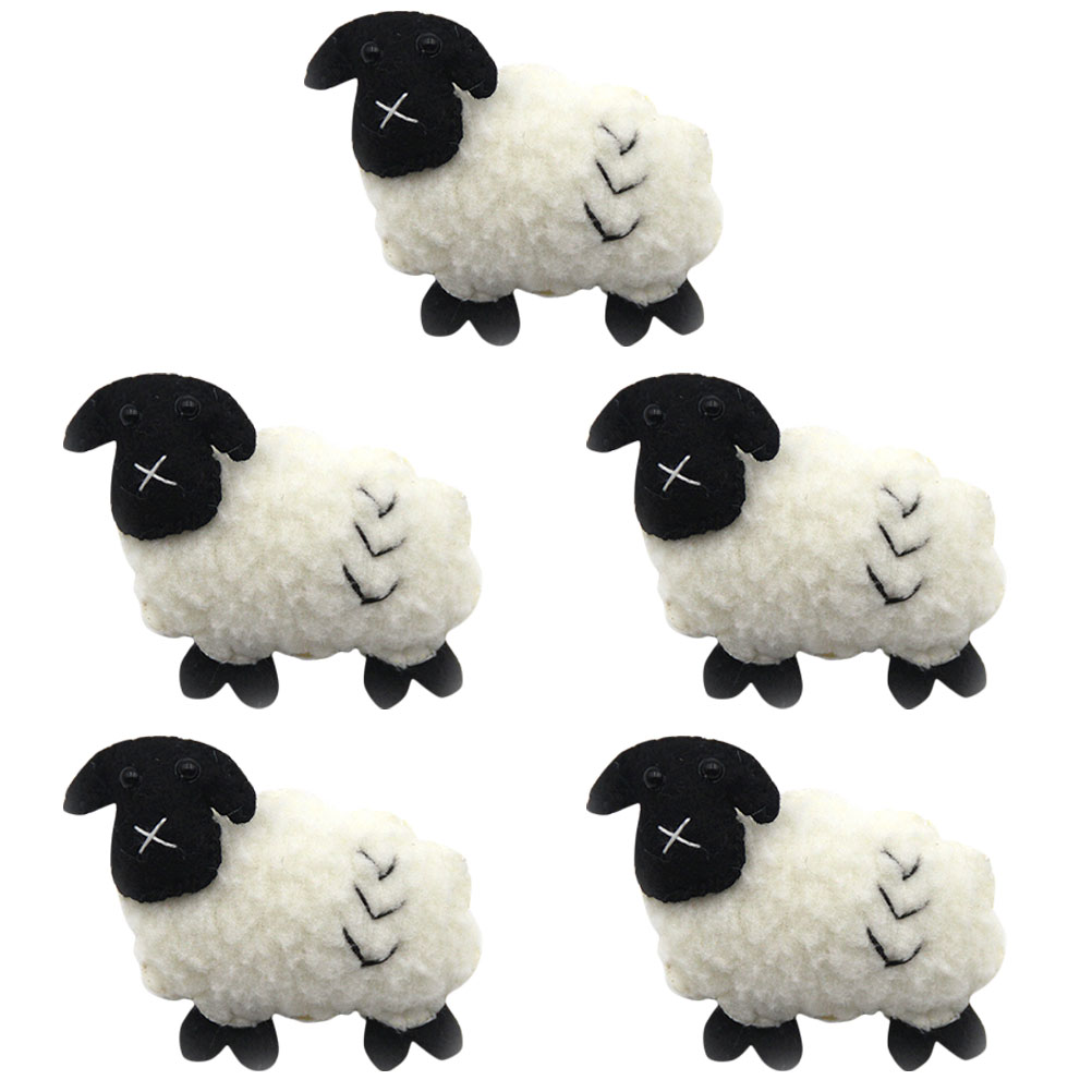 5 Pcs Key Chain Pendant Keychain DIY Craft Sheep Miniature Felt Crafts Car Accessories Kids Holder Handmade Wool