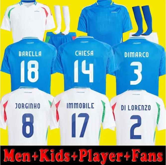S-4XL 2024 Italys soccer jerseys Italian jersey SCAMACCA IMMOBILE CHIESA football shirts JORGINHO BARELLA BASTONI VERRATTI italiana Euro Cup national team