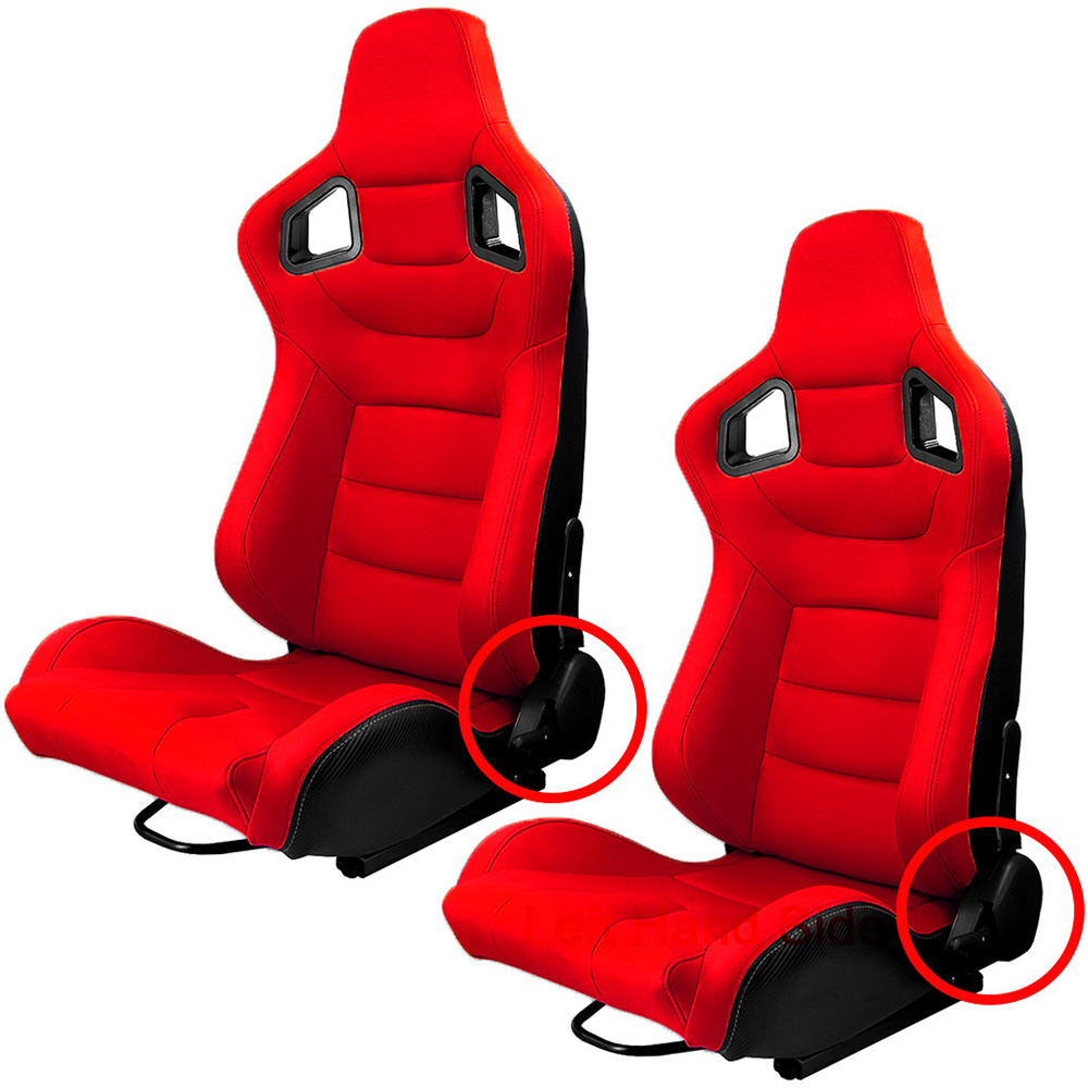 Adjustable Racing Seats 3D PVC Full WRAP Leather Universal Left Right Reclinable Sports Bucket Racing Car Seats Black Yellow Red