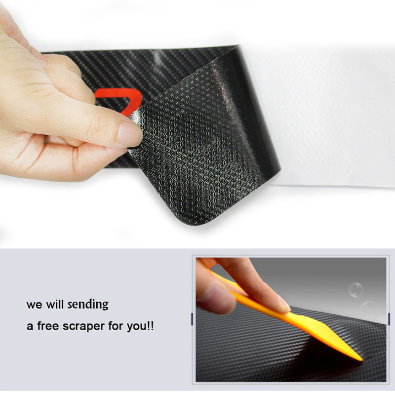 Carbon Fiber Car Door Sill Decoration Film Stickers Anti Scratch None Slip Door Sill Guard Lnterior Scuff for Kia Stonic