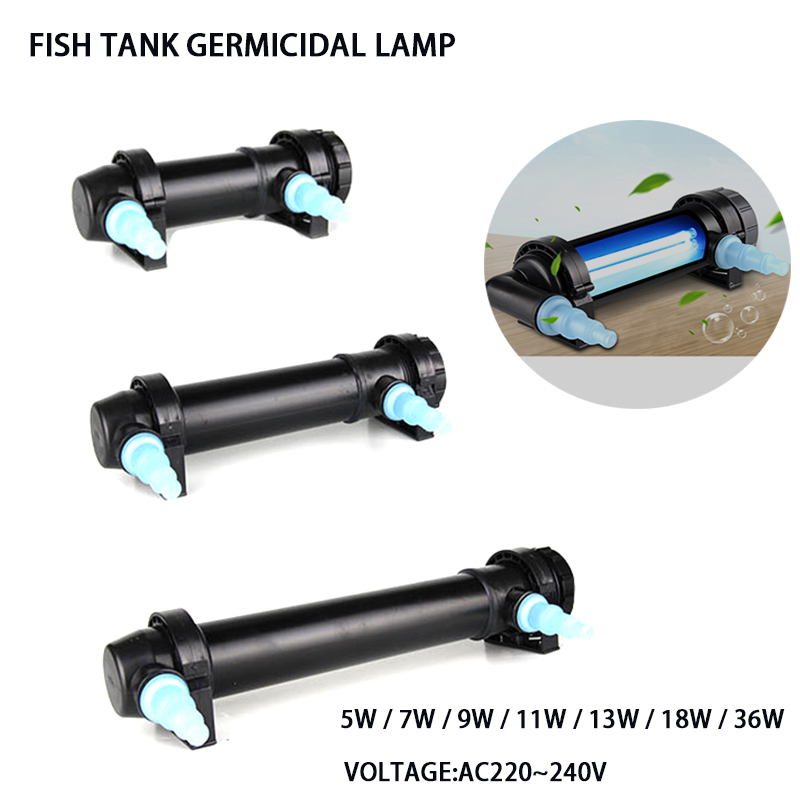 Aquarium UV Sterilizer Lamp Light Fish Tank Ultraviolet Filter Clarifier Water Cleaner For Aquarium Pond 220~240V 5W~36W