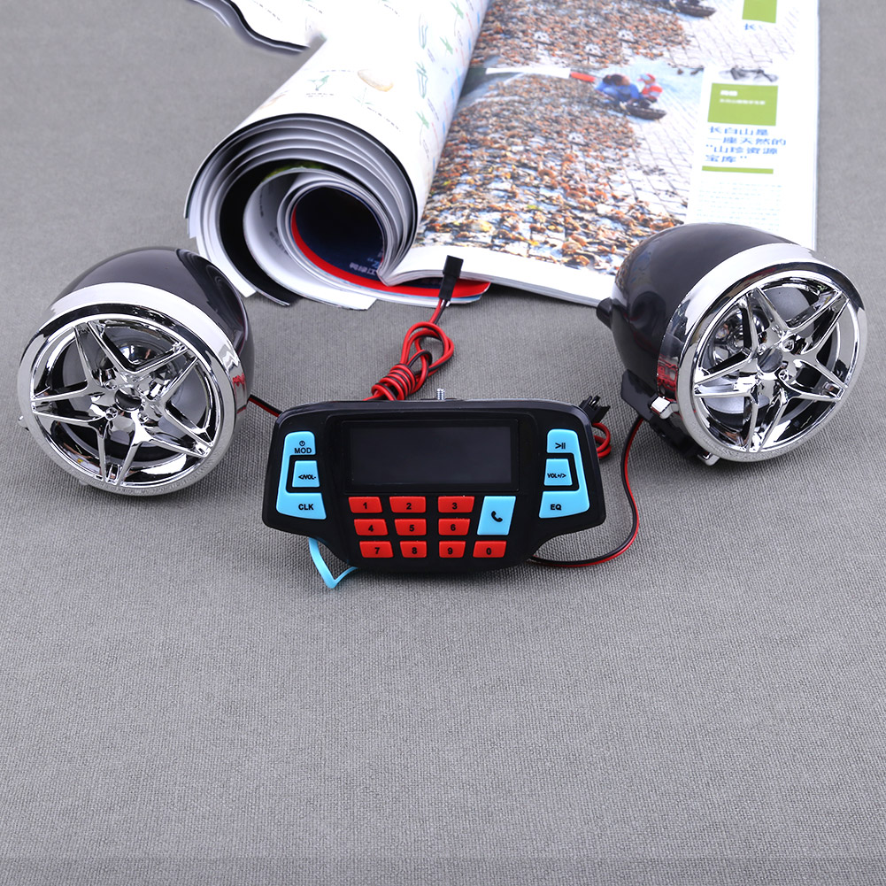 Motorcycle Bluetooth-compatible Audio System FM Radio Stereo Speaker MP3 Player