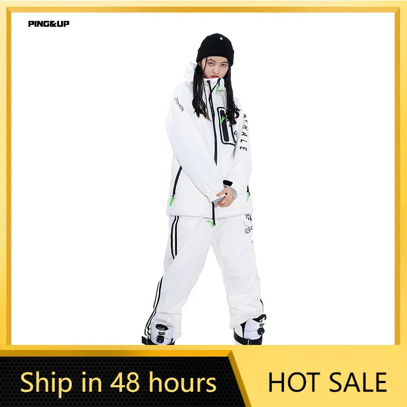 XBHPIN Ski Suit for Women Ski Equipment Set for Men with Snowboard Winter Professional Ski Pants Set