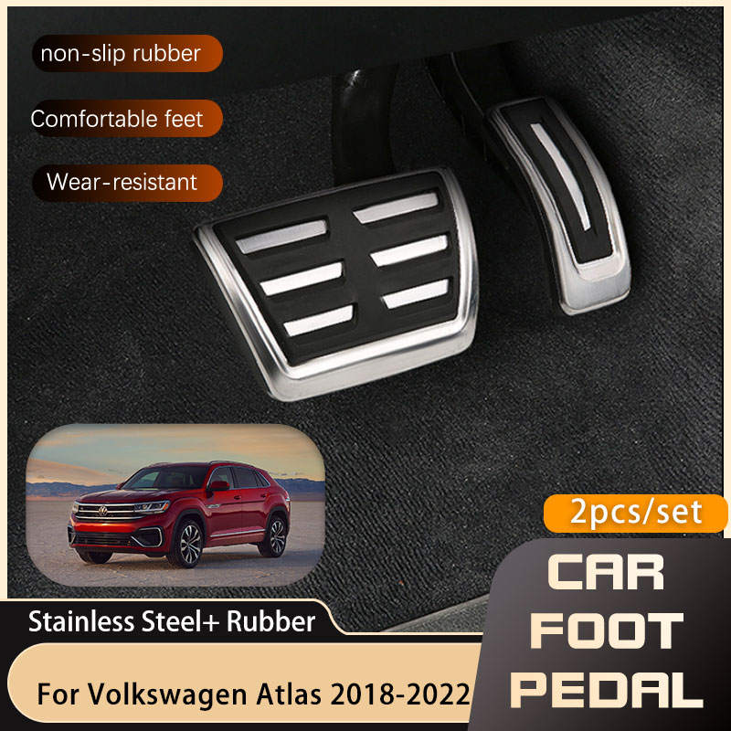 Car Foot Pedals For Volkswagen VW Atlas Teramont CA1 2018 2019 2020 2021 2022 Accelerator Brake Clutch Non-slip Pedal Cover Pads