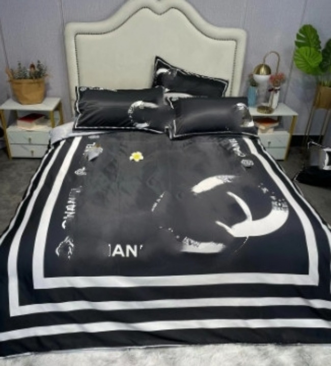 Trade Fashion Bedding Ice Silk Four-Piece Set Internet Celebrity Brand Spring and Summer hine Washable