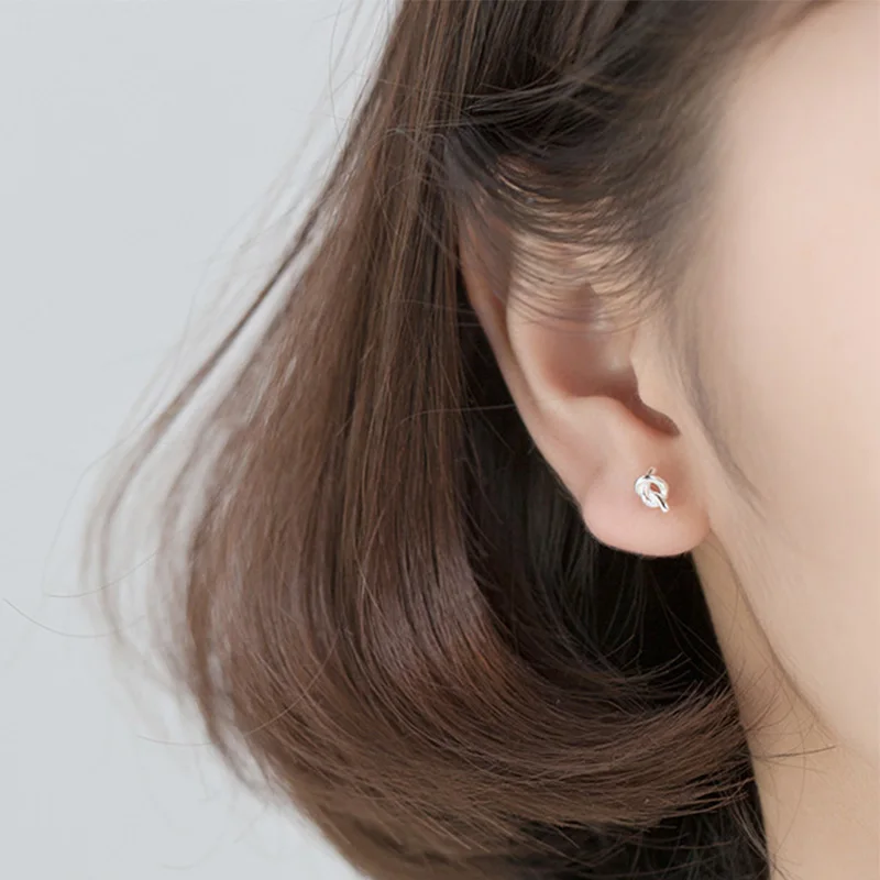 TrustDavis Real 925 Sterling Silver Knot Screw Stud Earrings For Women Children Baby Girls Kids Mini Minimalist Jewelry DA1870