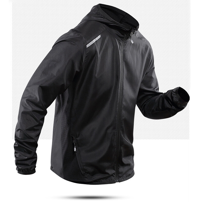 US Men's Summer Jackets Outdoor Ultra-light Waterproof Hiking Soft Shell Reflective Hooded Fishing Jacket Sunscreen Clothing Men