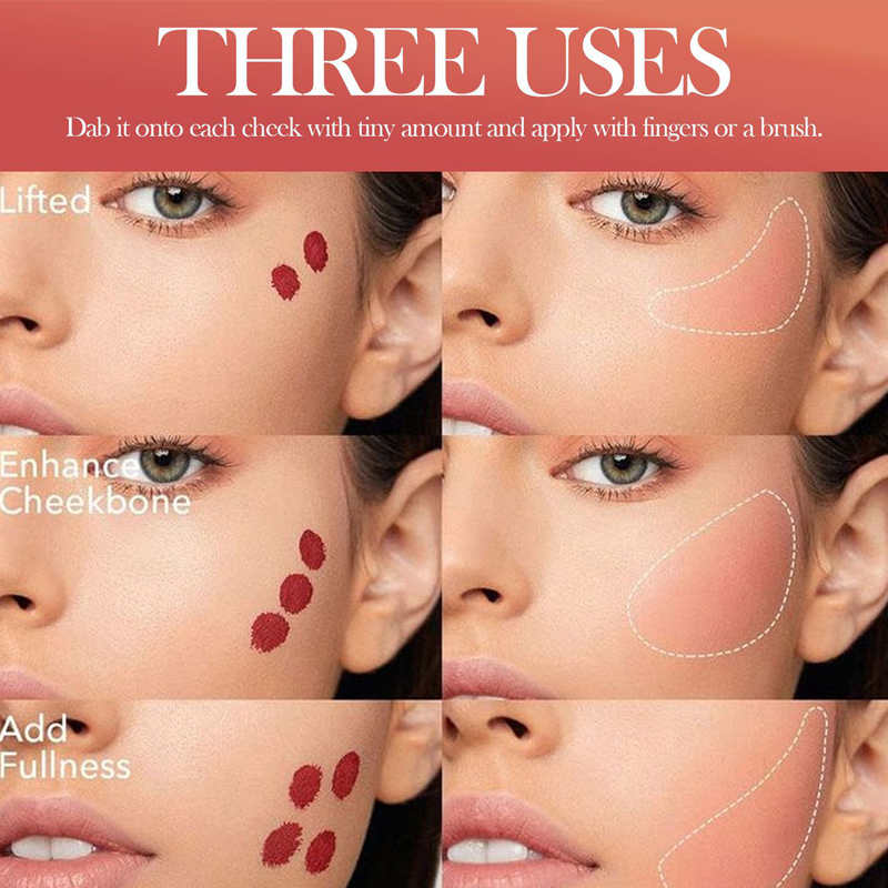 New Liquid Cheek Blush Facial Nourishing Blush Gel Cream Natural Waterproof Multi-purpose Eye Shadow Contouring Makeup Cosmetics