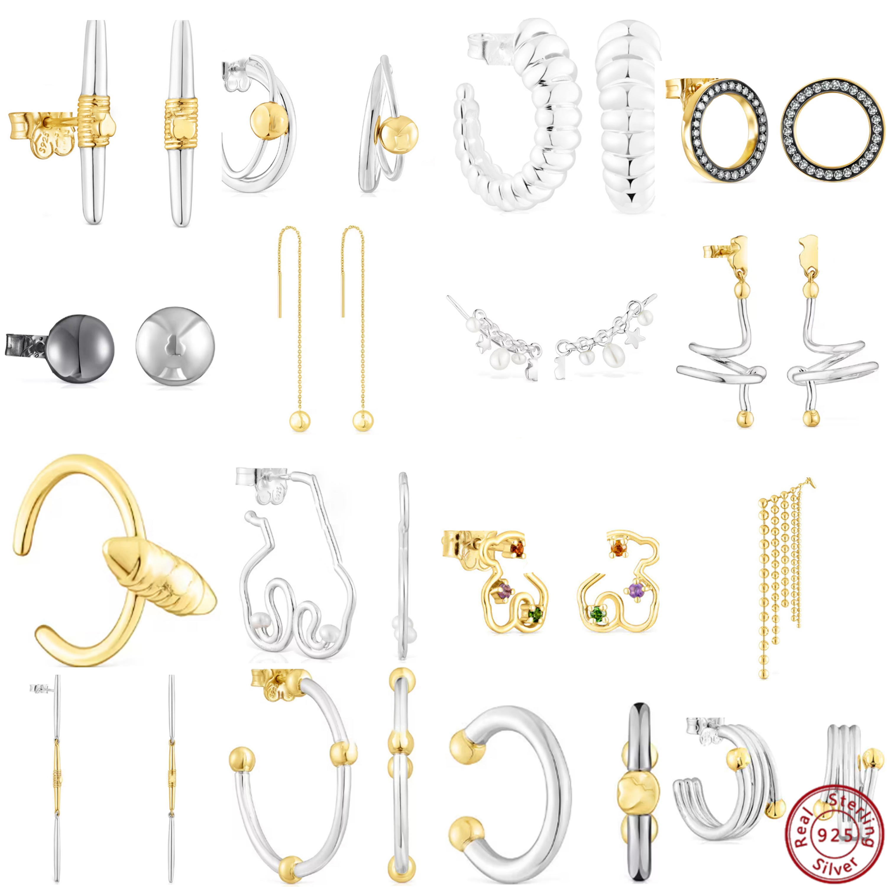 Be the Light of the Party with 2024 Spanish Bear S925 Sterling Silver Earrings as Favors