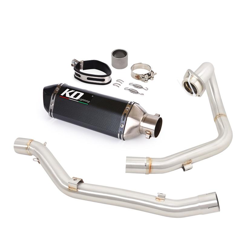 For SUZUKI DR-Z400 S E DRZ400 SM 2000-2022 Header Link Pipe Mid Connect Tube Motorcycle Full Exhaust System Muffler Escape 51mm