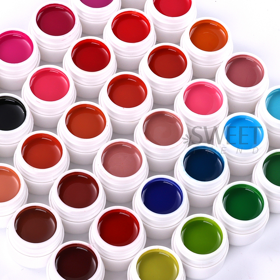 36 Colors Solid Color Painting Nail Polish Gel Set Soak Off Pure Cover Varnish Semi Permanent UV Lacquer Japanese Manicure Tools