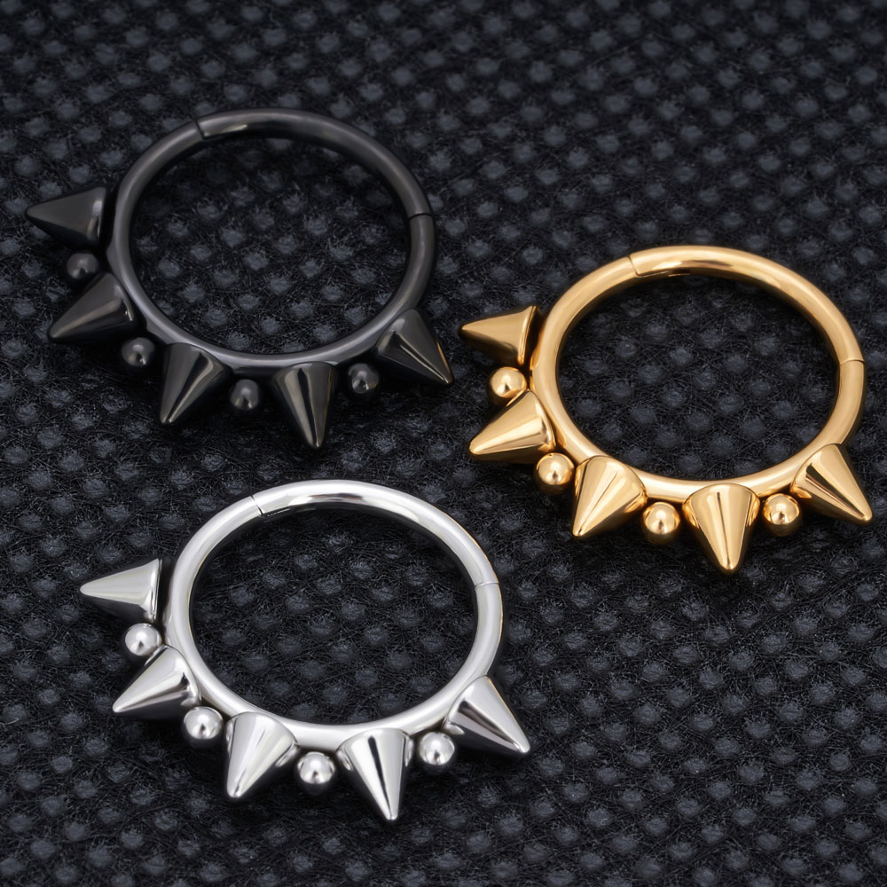 Implant Grade 100% G23 ASTM F136 Titanium Alloy Hoop Nose Rings Clicker Helix Septum Piercing Earrings Body Jewelry