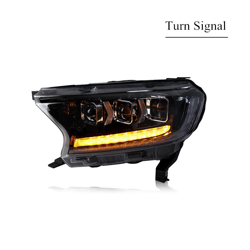 Car Head Lamp For Ford Ranger LED Headlight Assembly 2016-2020 DRL Dynamic Turn Signal Dual Beam Lens Auto Accessories