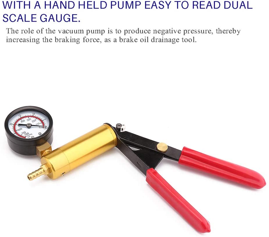 Brake Bleeder Kit with Hand Held Vacuum Pump Tester,Brake Clutch Fluid Power Bleeding Tool Set with Adapters for Auto Car