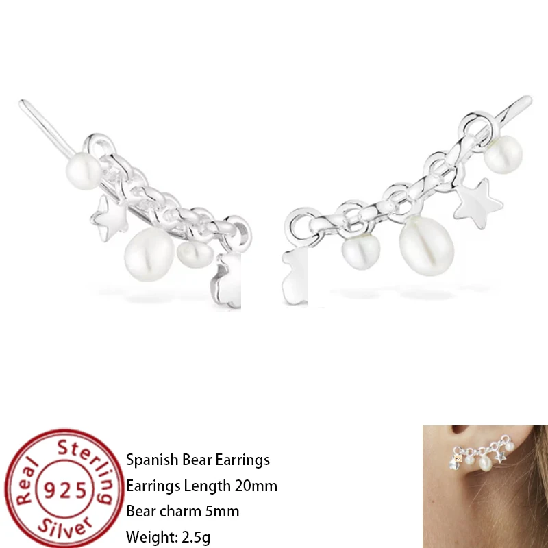 Be the Light of the Party with 2024 Spanish Bear S925 Sterling Silver Earrings as Favors