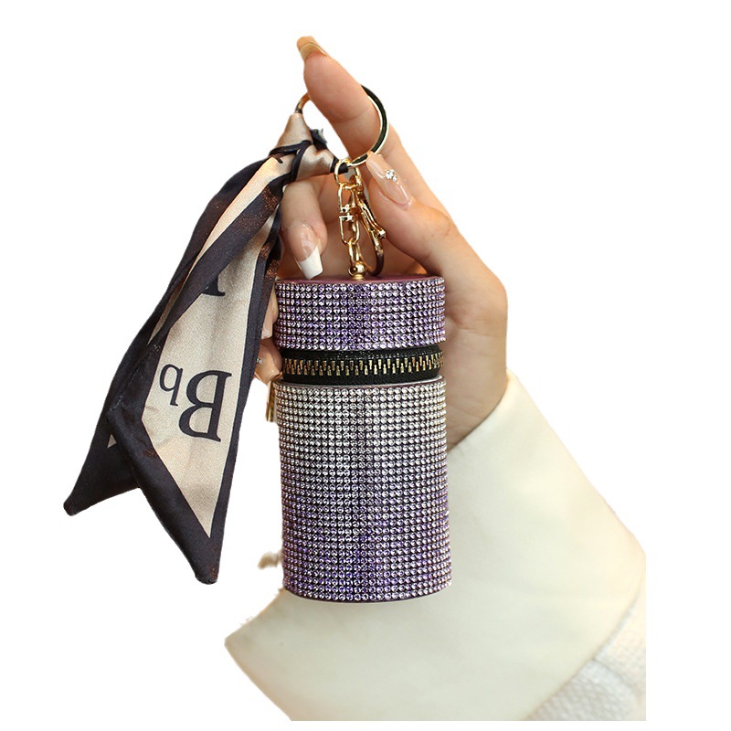 luxury diamond-encrusted purse key chain with mini purse with a diamond high-end lipstick Collect the packing decorations