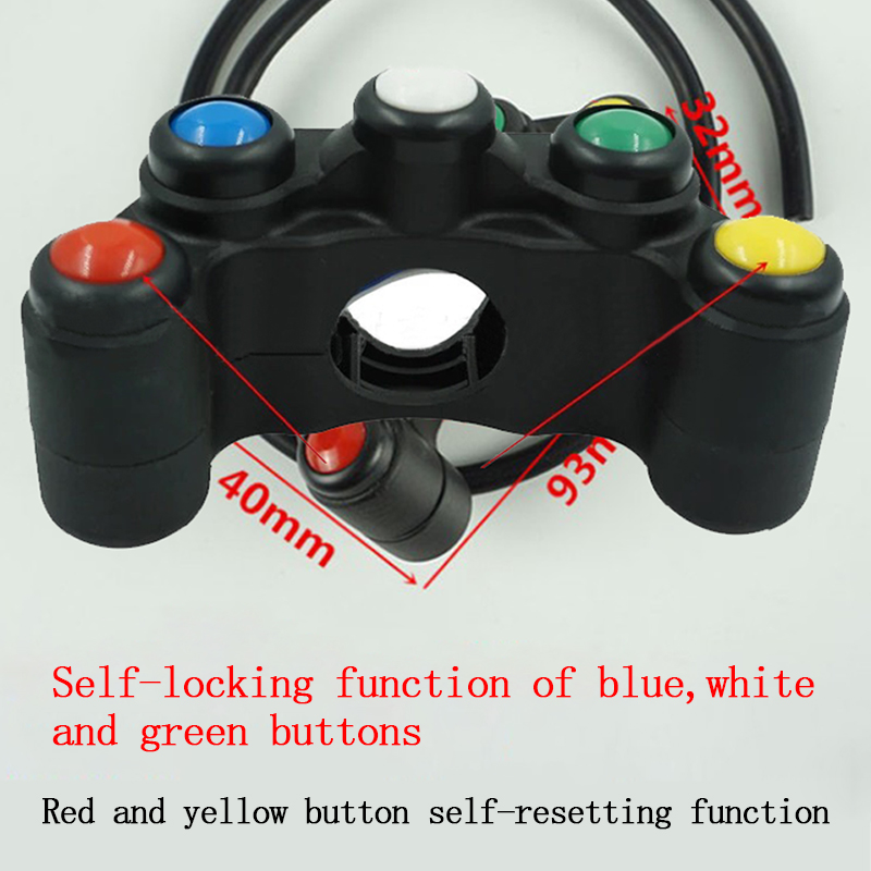 22CM Motorcycle Switch Electric Bicycle Scooter Headlight Fog Lamp Horn Turn Signal Handlebar Switches Accessories Universal