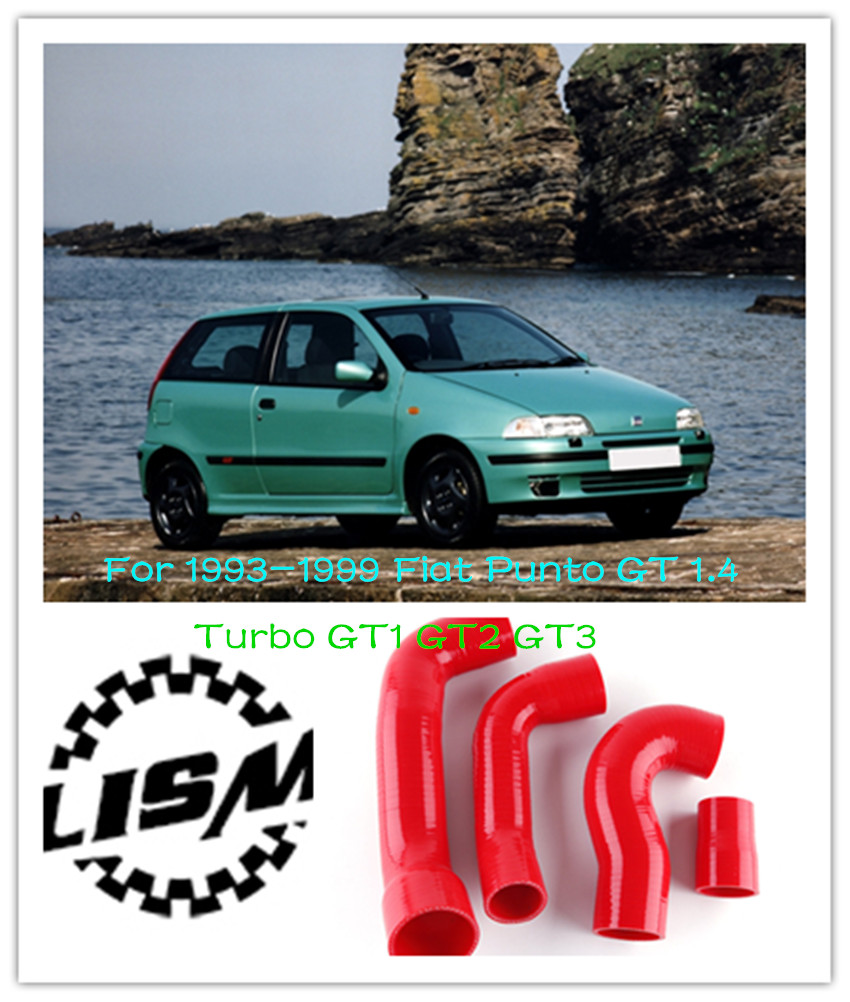 4PCS Silicone Intercooler Turbo boost Hose For 1993-1999 Fiat Punto GT 1.4 Turbo GT1 GT2 GT3 1994 1995 1996 1997 1998