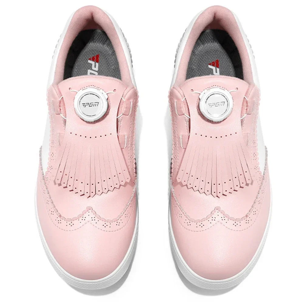 PGM Women Golf Shoes Removable Studs Waterproof Buttons Sports Shoes Non slip Casual Microfiber Leather Sneakers 240625