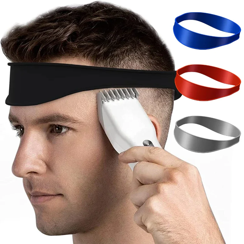 Men Hair Trimming Ruler Silicone Neckline Guide Haircuts Curved Headband DIY Home Styler Barber Comb Hair Styling Tools